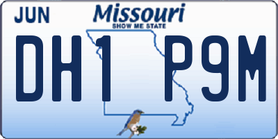 MO license plate DH1P9M