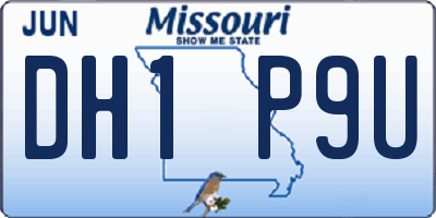MO license plate DH1P9U