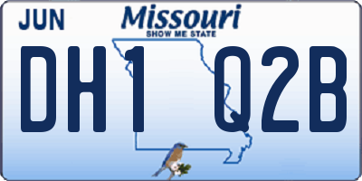 MO license plate DH1Q2B