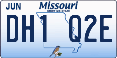 MO license plate DH1Q2E