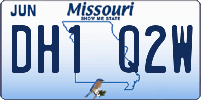 MO license plate DH1Q2W