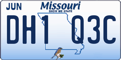 MO license plate DH1Q3C