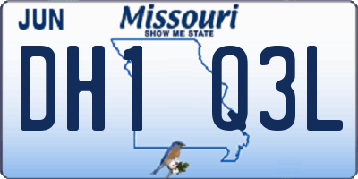 MO license plate DH1Q3L