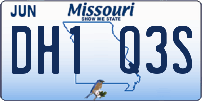 MO license plate DH1Q3S