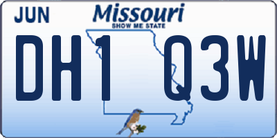 MO license plate DH1Q3W