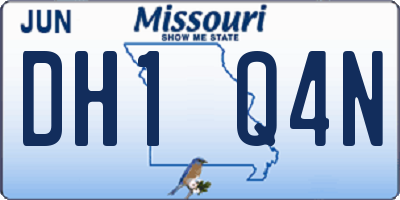 MO license plate DH1Q4N