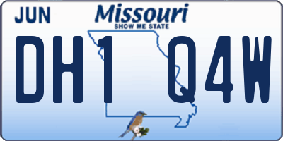 MO license plate DH1Q4W