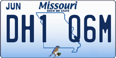 MO license plate DH1Q6M