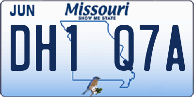 MO license plate DH1Q7A