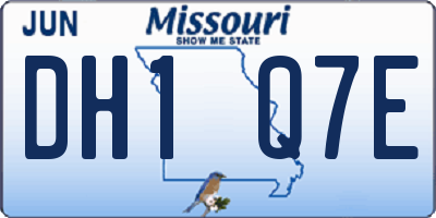 MO license plate DH1Q7E
