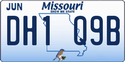MO license plate DH1Q9B