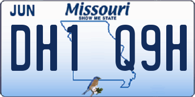 MO license plate DH1Q9H
