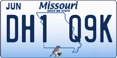 MO license plate DH1Q9K