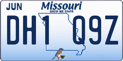 MO license plate DH1Q9Z