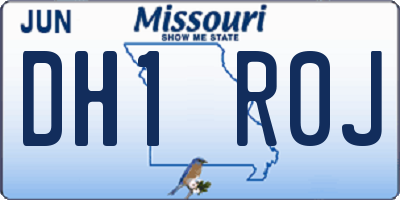 MO license plate DH1R0J