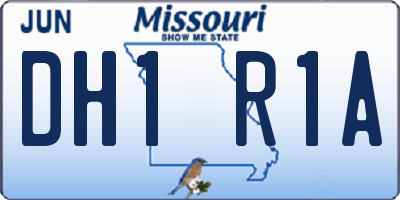 MO license plate DH1R1A