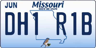 MO license plate DH1R1B