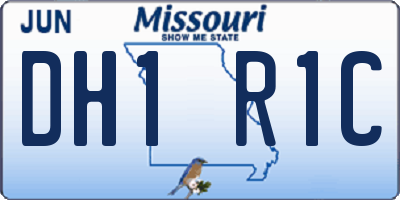 MO license plate DH1R1C