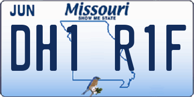 MO license plate DH1R1F