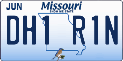 MO license plate DH1R1N