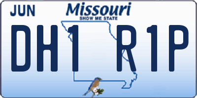 MO license plate DH1R1P