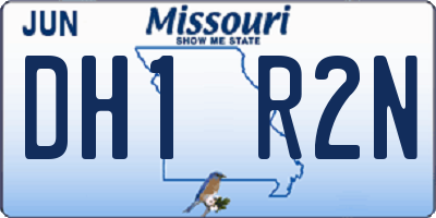 MO license plate DH1R2N