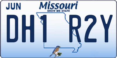 MO license plate DH1R2Y