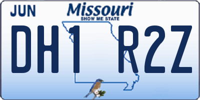 MO license plate DH1R2Z
