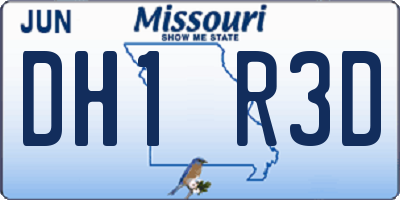 MO license plate DH1R3D