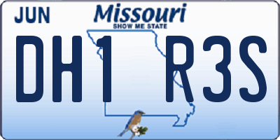 MO license plate DH1R3S