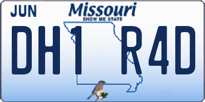 MO license plate DH1R4D