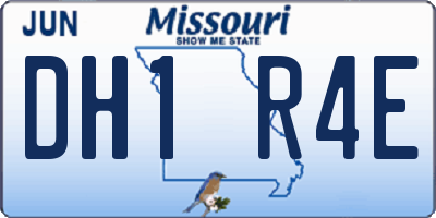 MO license plate DH1R4E