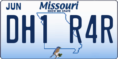 MO license plate DH1R4R