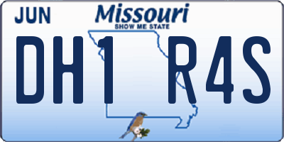 MO license plate DH1R4S