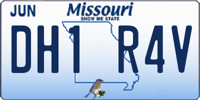 MO license plate DH1R4V