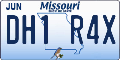 MO license plate DH1R4X
