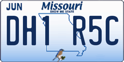 MO license plate DH1R5C