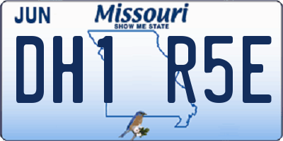 MO license plate DH1R5E