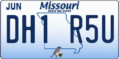 MO license plate DH1R5U