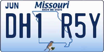 MO license plate DH1R5Y