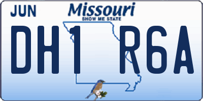 MO license plate DH1R6A