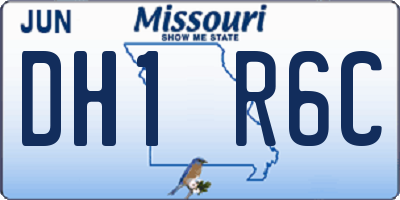 MO license plate DH1R6C