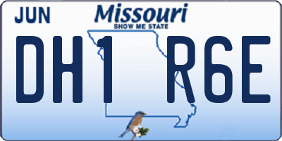 MO license plate DH1R6E