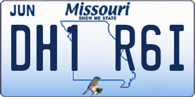 MO license plate DH1R6I