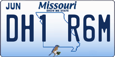 MO license plate DH1R6M