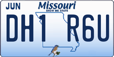MO license plate DH1R6U