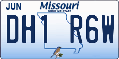 MO license plate DH1R6W