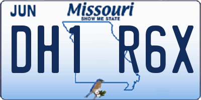 MO license plate DH1R6X