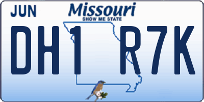 MO license plate DH1R7K