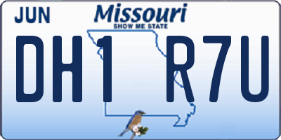MO license plate DH1R7U